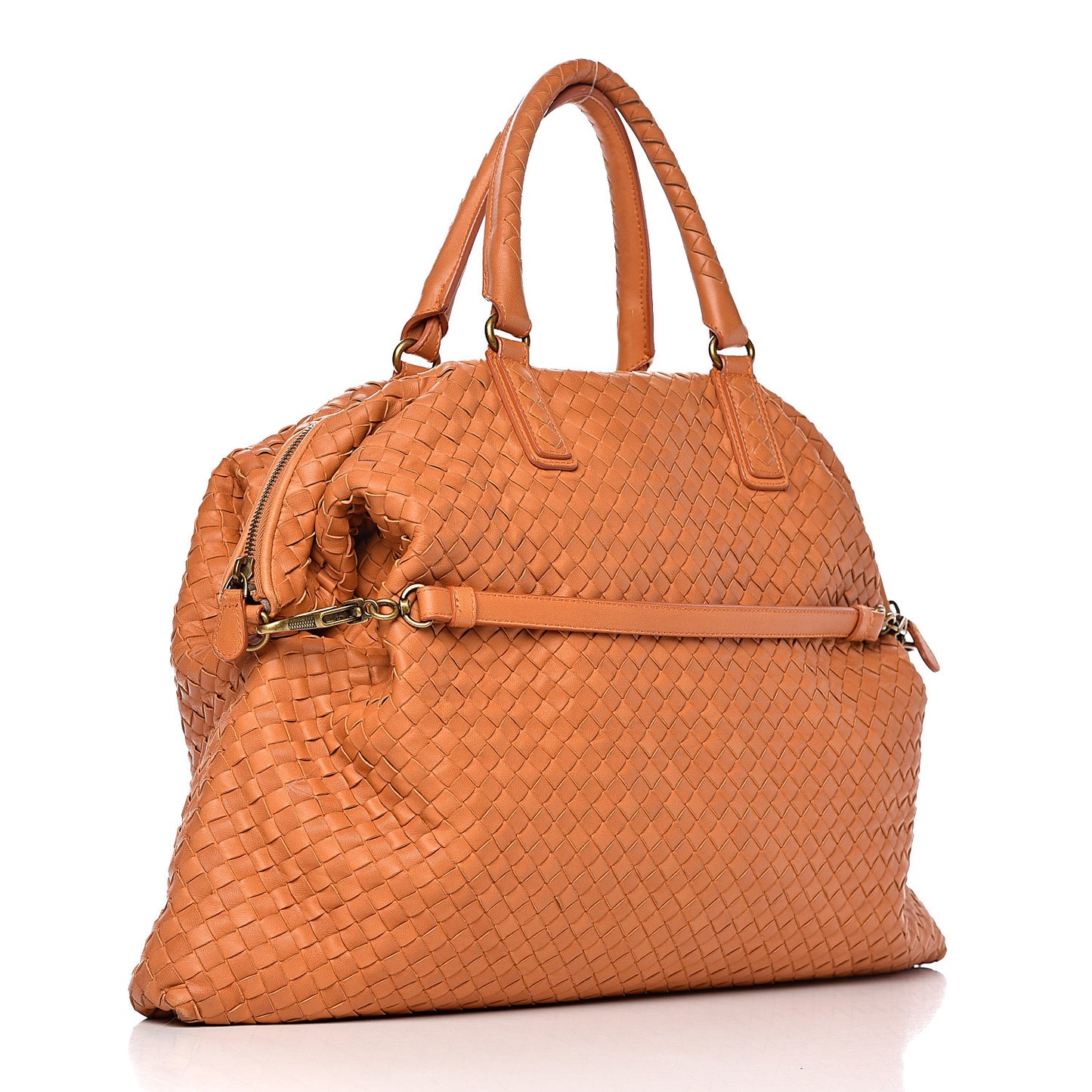 Nappa Intrecciato Maxi Convertible Tote Saffron