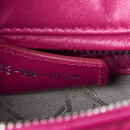 Christian Dior Lambskin Cannage Medium Lady Dior Fuchsia 9 of 9