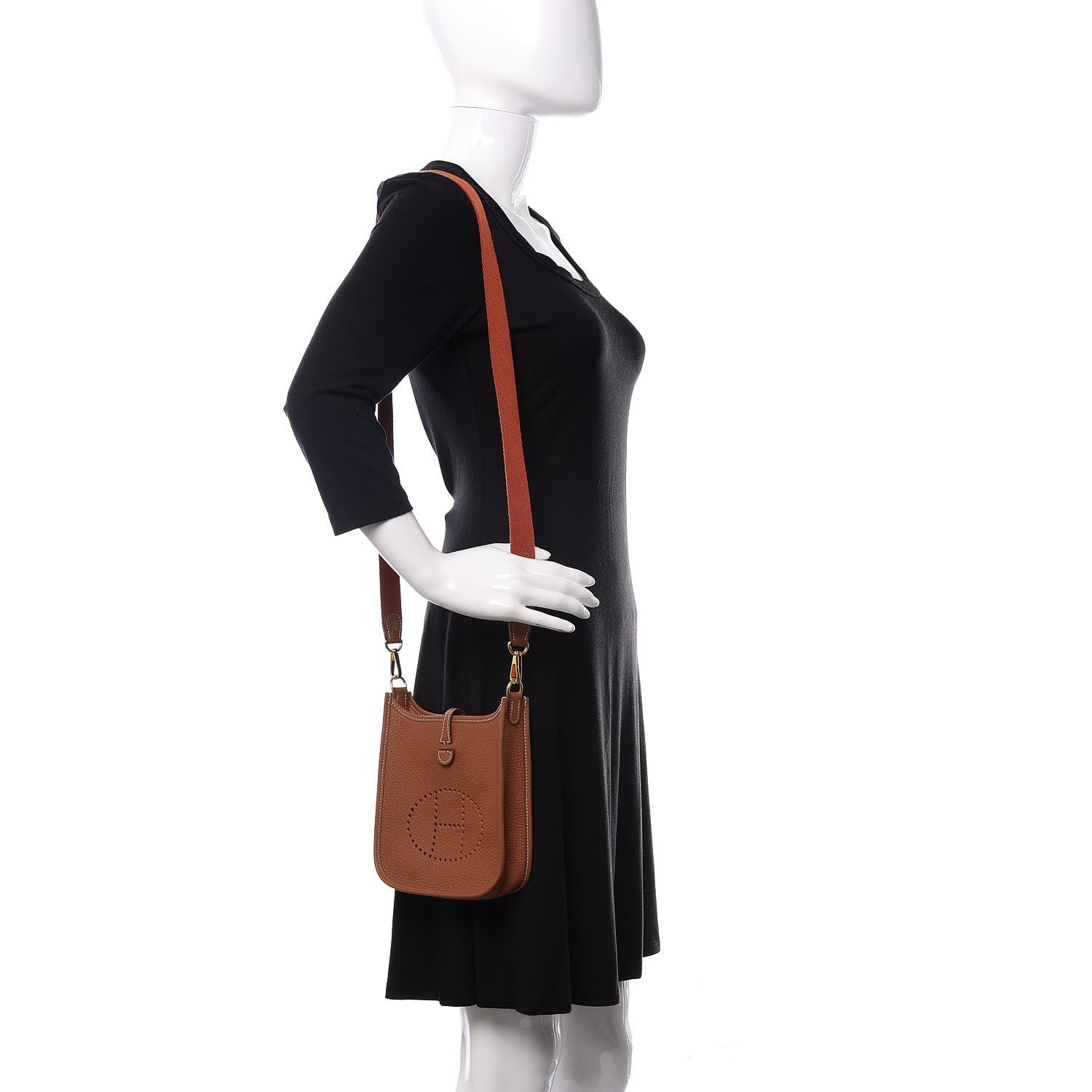 Hermes Taurillon Clemence Amazone Evelyne TPM Gold Cuivre 2 of 11