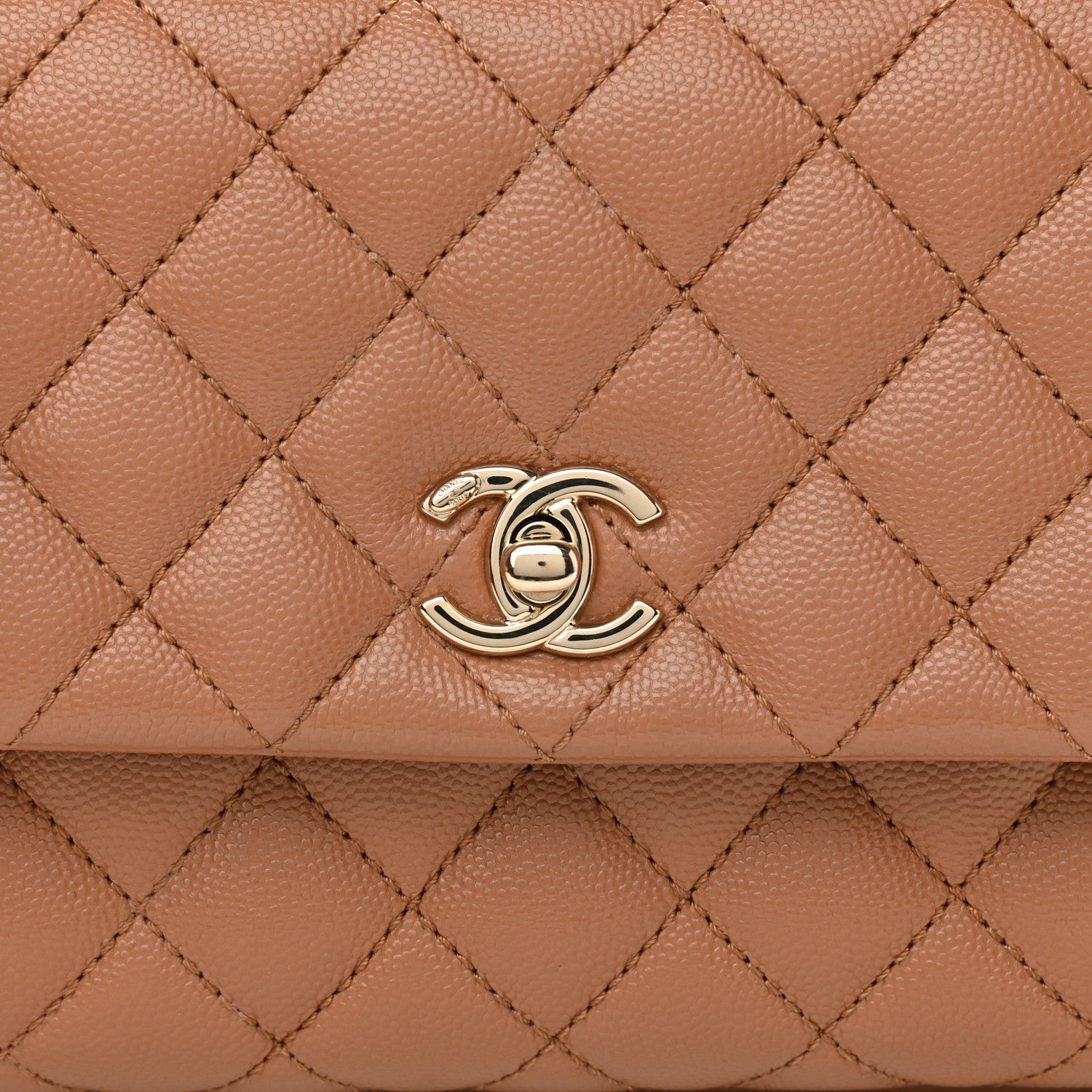 Chanel Caviar Quilted Mini Coco Handle Flap Brown 13 of 20