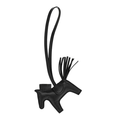 Hermes Milo Lambskin Grigri Rodeo Horse Bag Charm PM So Black 1 of 5