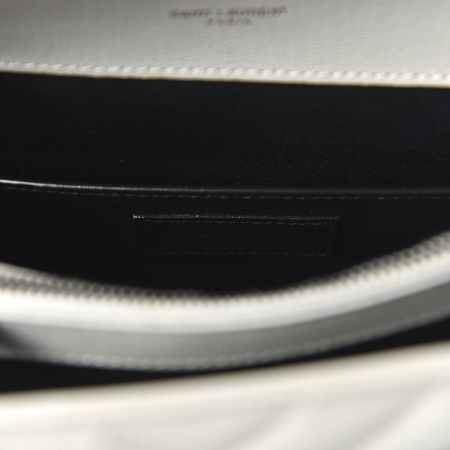 Saint Laurent Sheepskin Matelasse Chevron Monogram Large College Satchel Light Grey 8 of 9