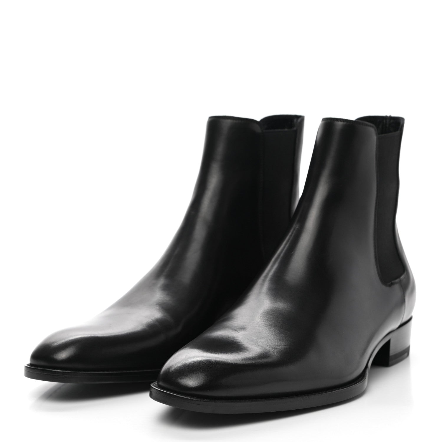 Saint Laurent Calfskin Mens Wyatt Chelsea Boots 41 Black 3 of 9