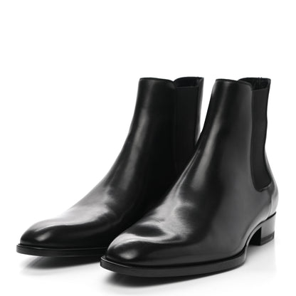 Saint Laurent Calfskin Mens Wyatt Chelsea Boots 41 Black 3 of 9