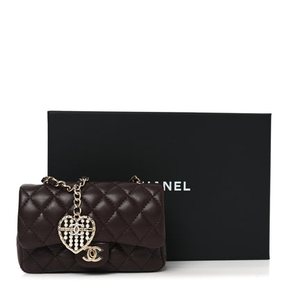 Chanel Lambskin Quilted Mini Double Flap With Hook Dark Brown 11 of 11