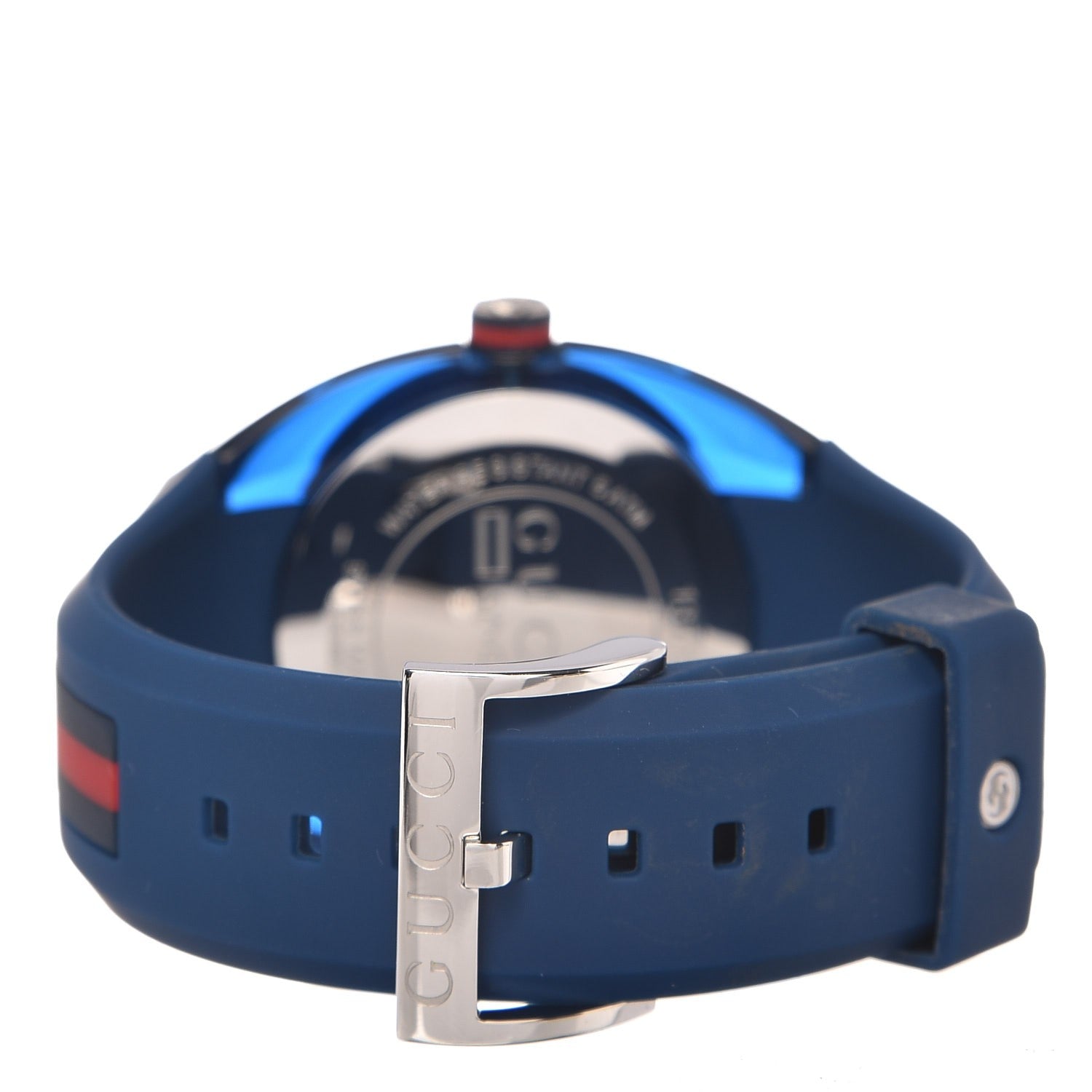 Gucci Stainless Steel Rubber 46mm Sync Web Quartz Watch Blue 4 of 7
