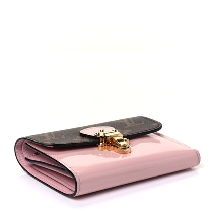 Louis Vuitton Patent Calfskin Monogram Cherrywood Compact Wallet Rose Ballerine 3 of 4
