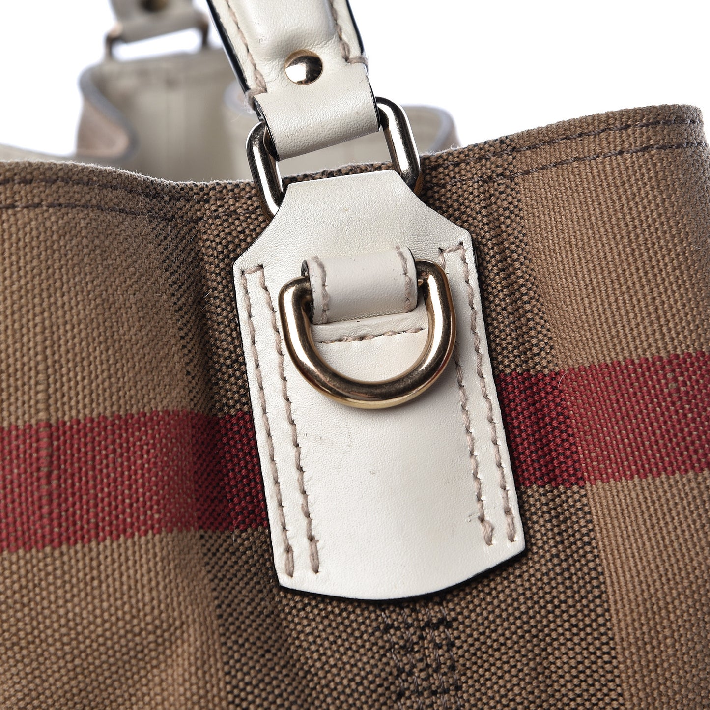 Canvas Mega Check Medium Ashby Hobo White