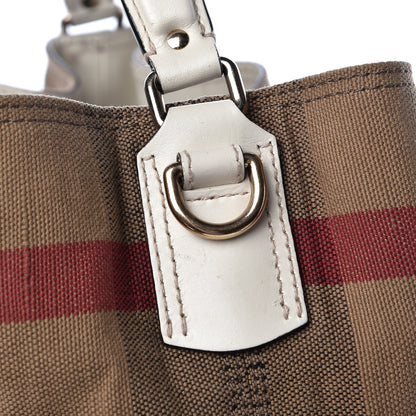 Burberry Canvas Mega Check Medium Ashby Hobo White 9 of 26