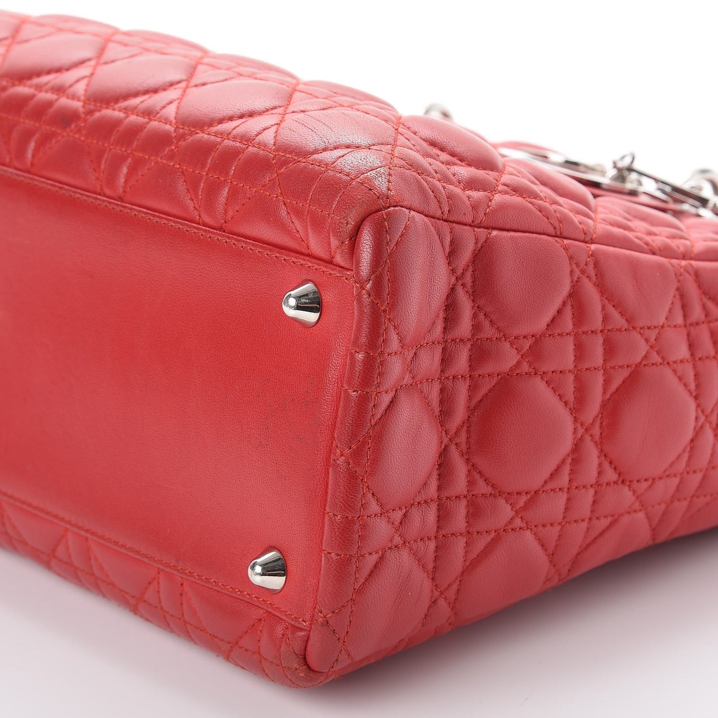 Lambskin Cannage Large Lady Dior Red