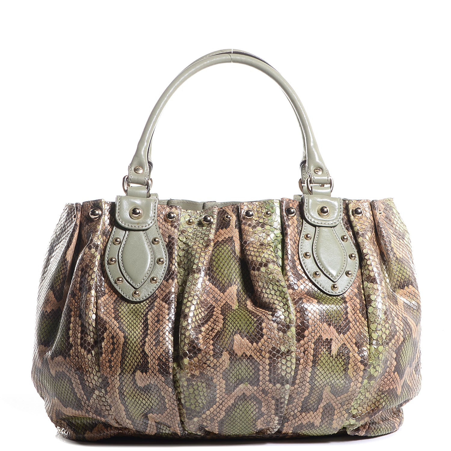 Gucci Python Studded Pelham Tote 1 of 7
