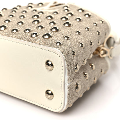 Louis Vuitton Calfskin Satin Lurex Brass Embroidered Mini Spheres Capucines Beige 8 of 8