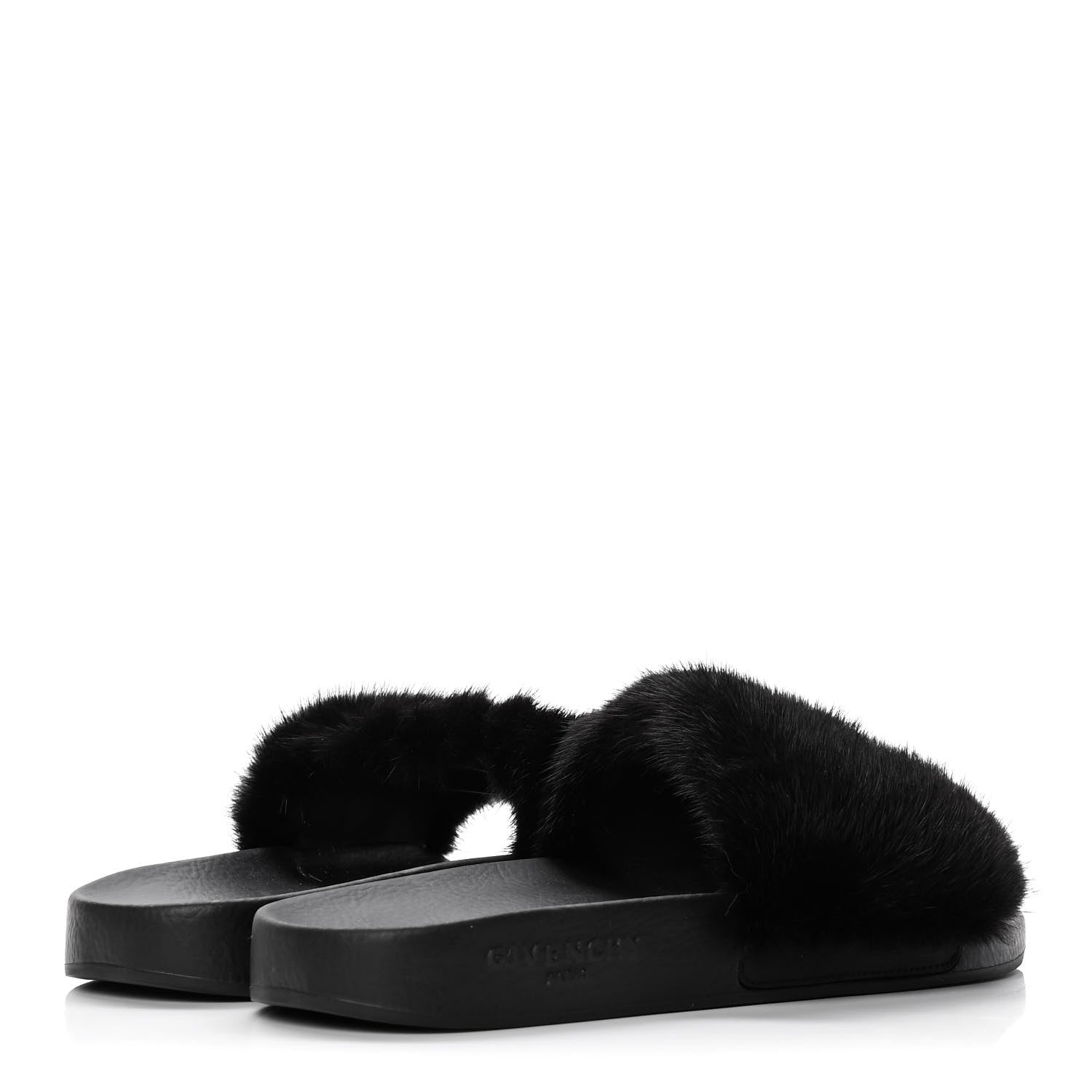 Givenchy Mink Rubber Slide Sandals 37 Black 4 of 8