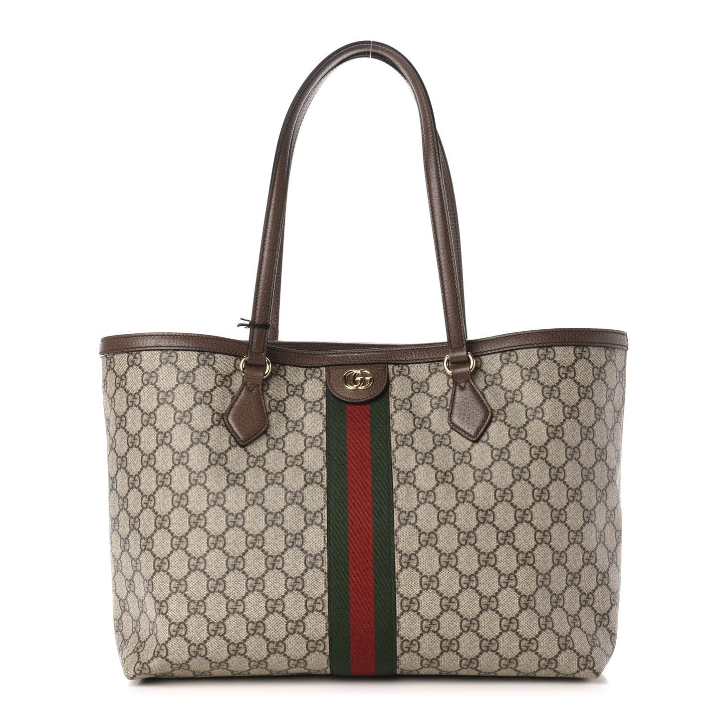 GG Supreme Monogram Medium Ophidia Shopping Tote Brown