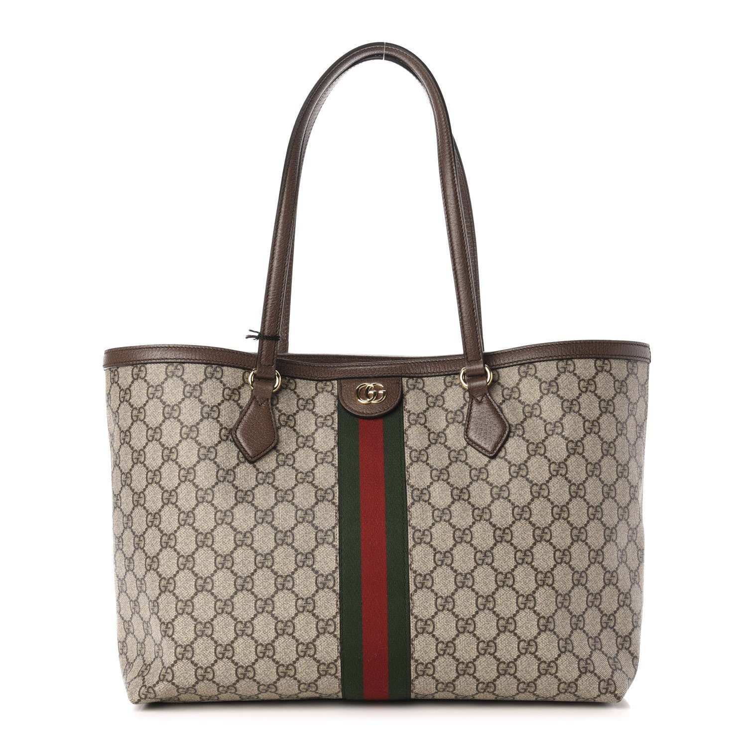 Gucci GG Supreme Monogram Medium Ophidia Shopping Tote Brown 1 of 12