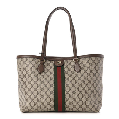 Gucci GG Supreme Monogram Medium Ophidia Shopping Tote Brown 1 of 12