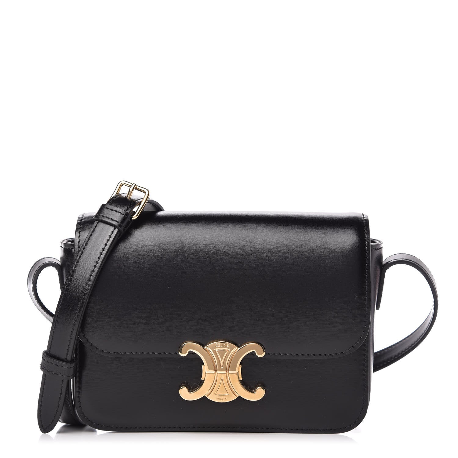 Celine Shiny Calfskin Nano Triomphe Black 1 of 10