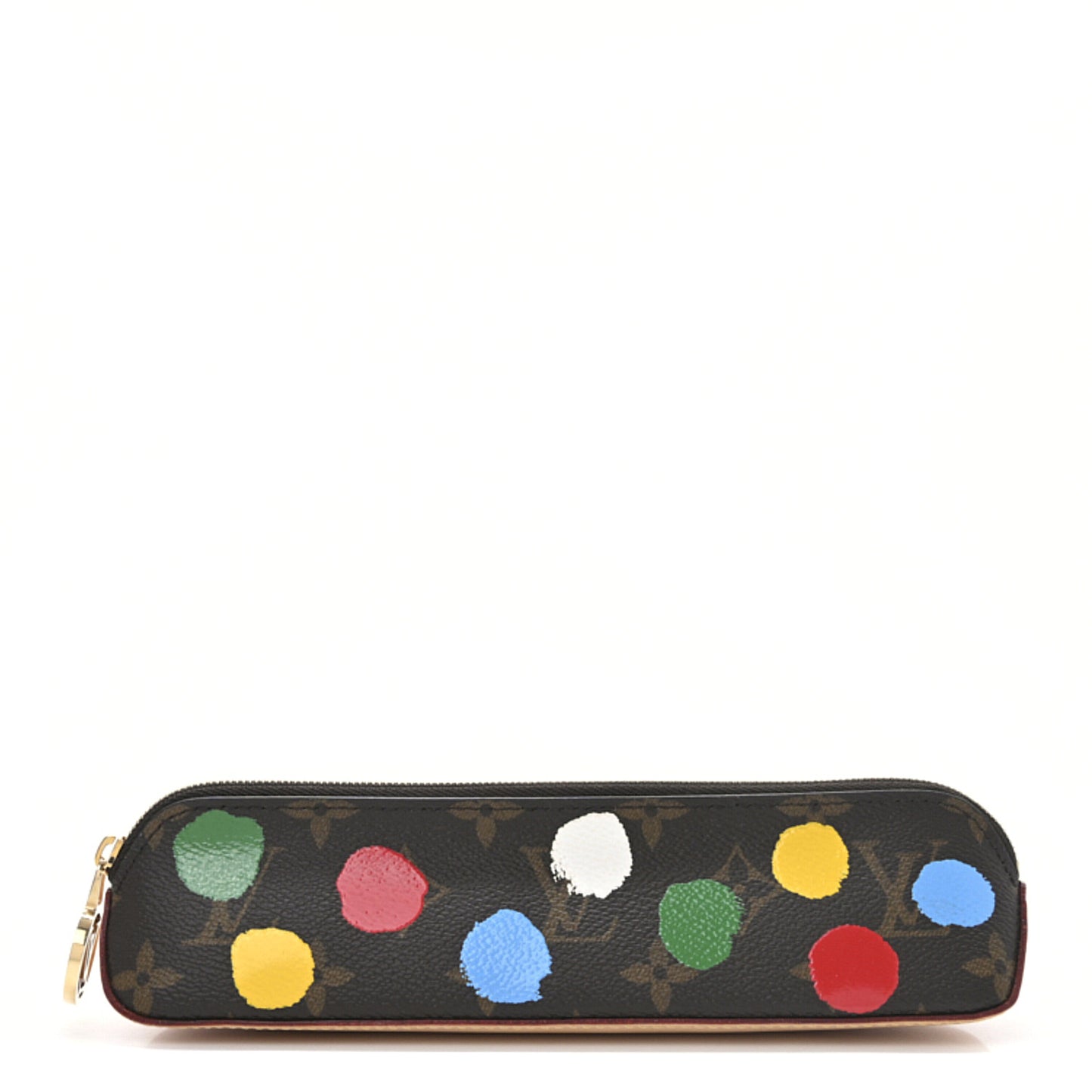X YK Monogram Dots Elizabeth Pencil Pouch Multicolor