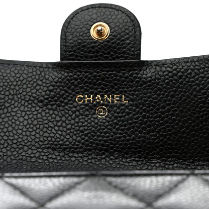 Chanel Caviar Quilted Large Gusset Flap Wallet Black 6 of 10