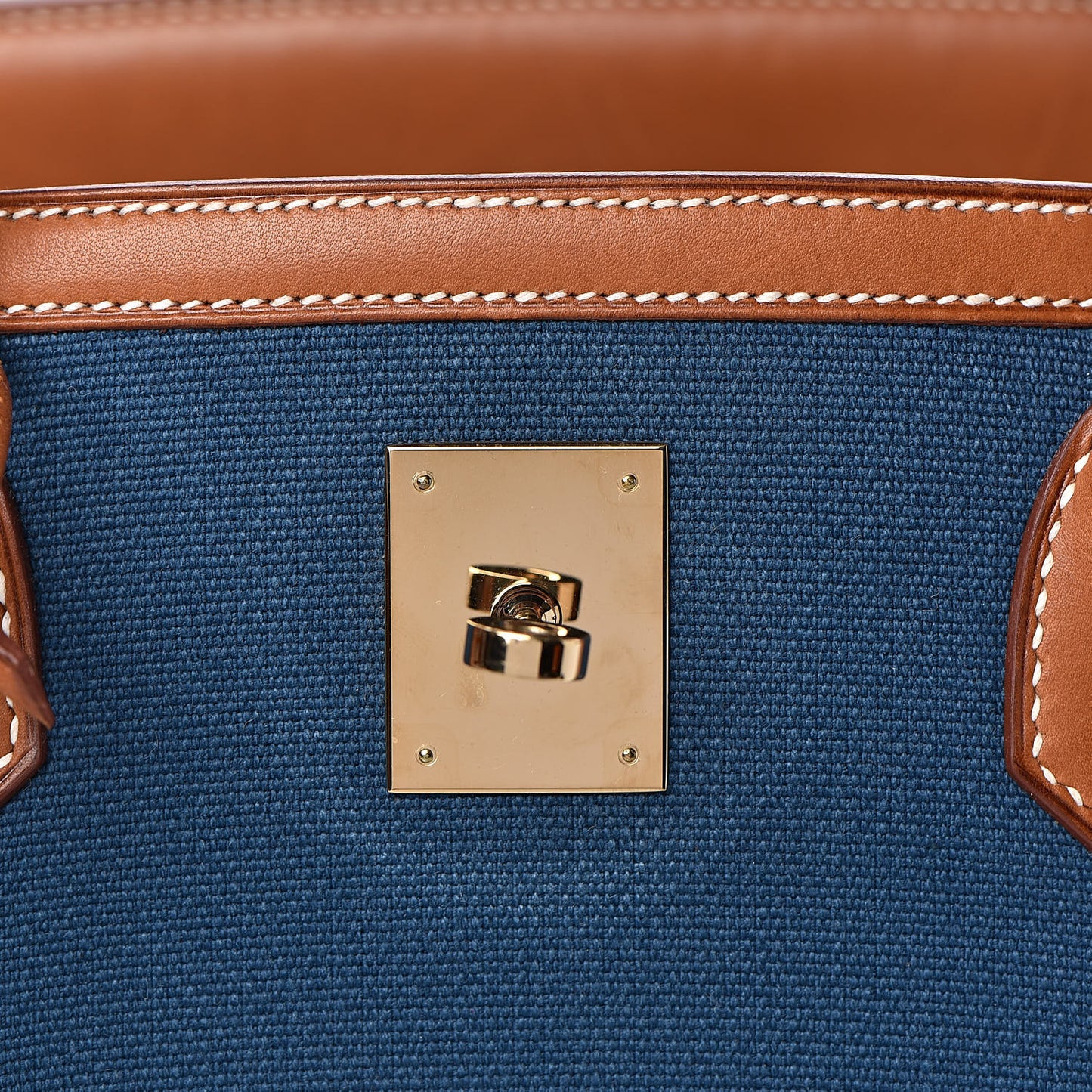 Toile Natural Barenia Flag Birkin 40 Fauve