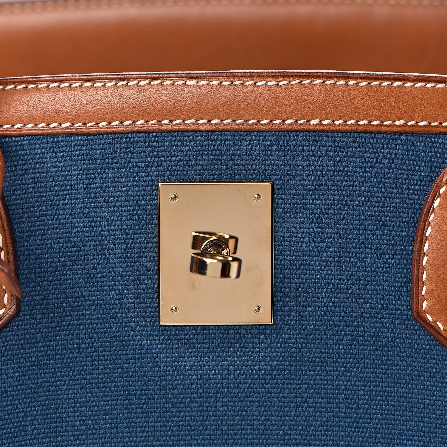 Hermes Toile Natural Barenia Flag Birkin 40 Fauve 20 of 33