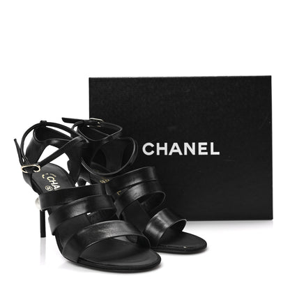 Chanel Calfskin Pearl CC Pumps 40.5 Black 9 of 9