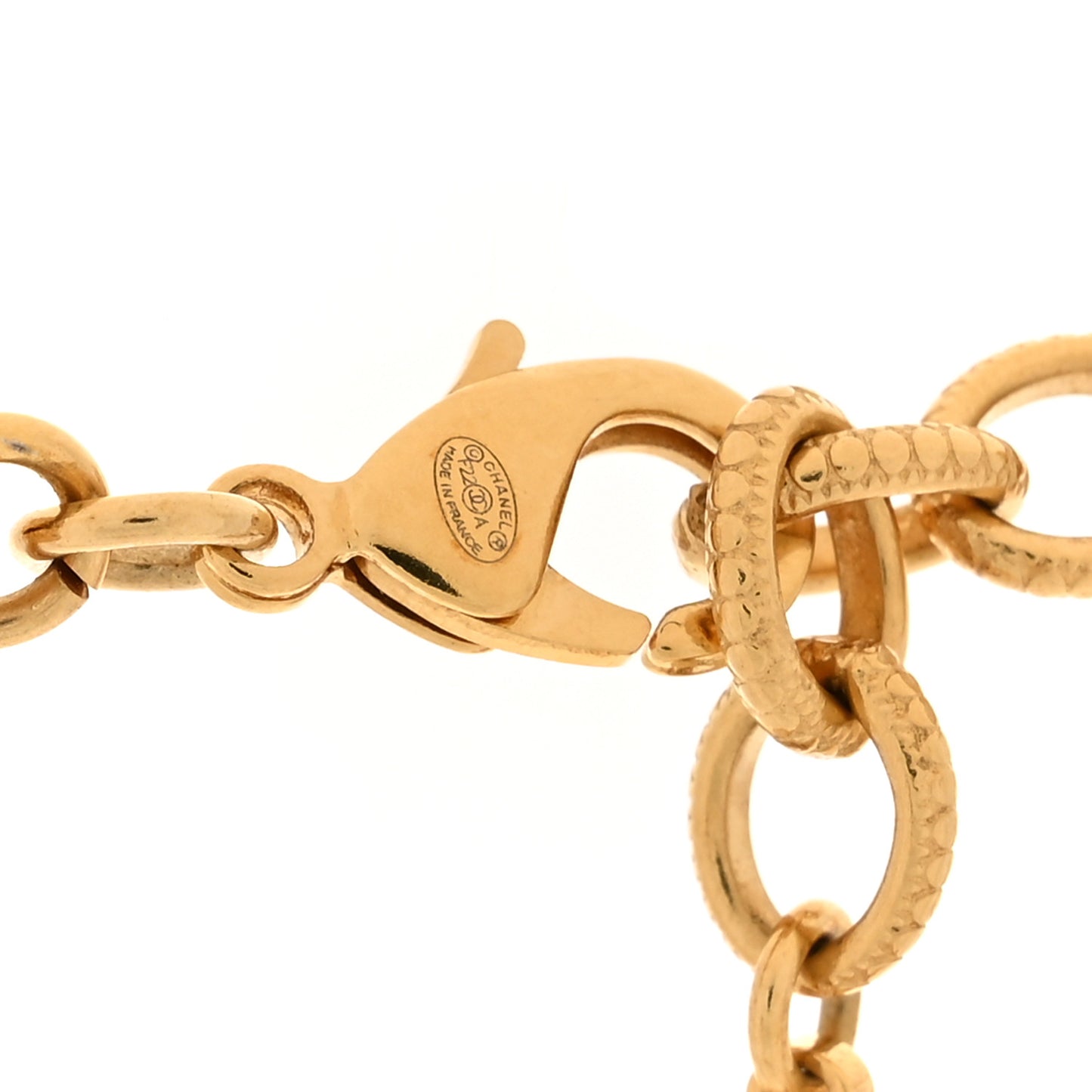 Metal Crystal Textured CC Chain Choker Necklace Gold