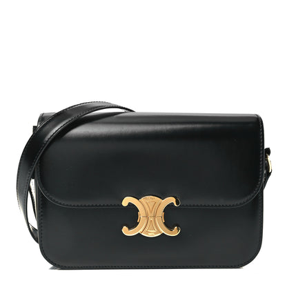 Celine Shiny Calfskin Medium Triomphe Black 1 of 8