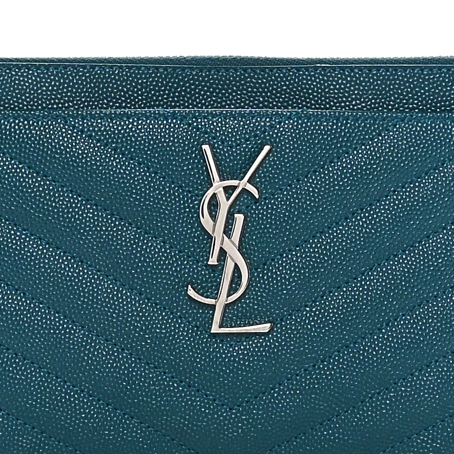 Grain De Poudre Chevron Monogram Bill Pouch Malachite Green