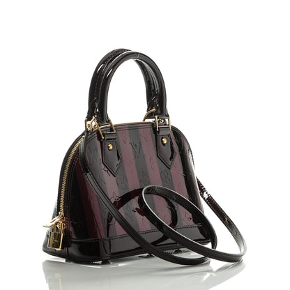 Louis Vuitton Vernis Rayures Alma BB Amarante 3 of 8