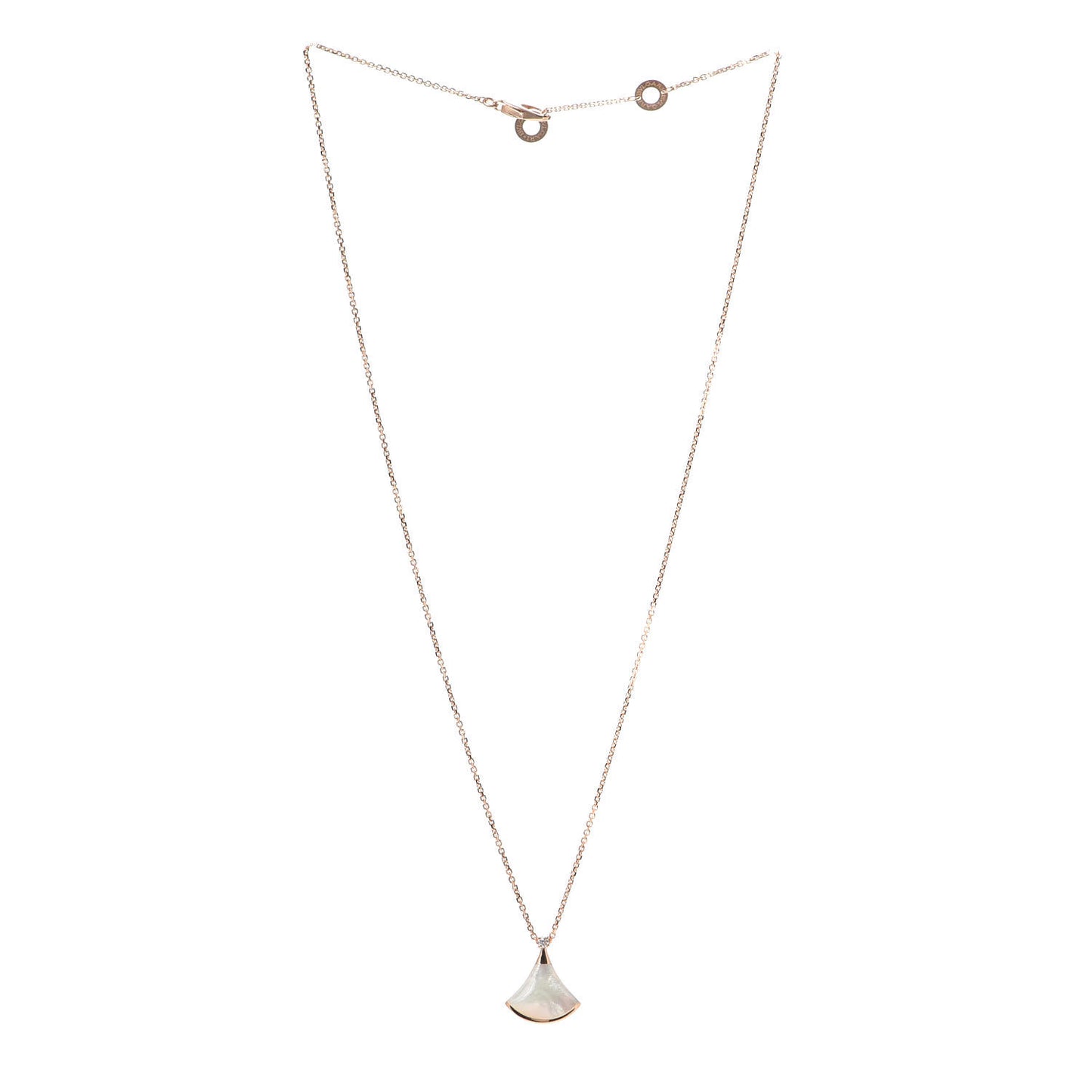 18K Rose Gold Diamond Mother of Pearl Small Divas' Dream Pendant Necklace
