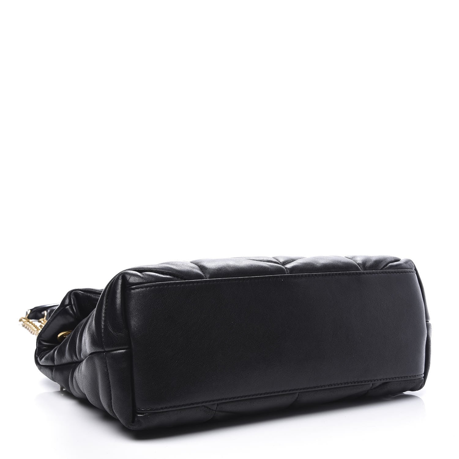 Saint Laurent Lambskin Quilted Small Loulou Puffer Monogram Chain Satchel Black 3 of 11