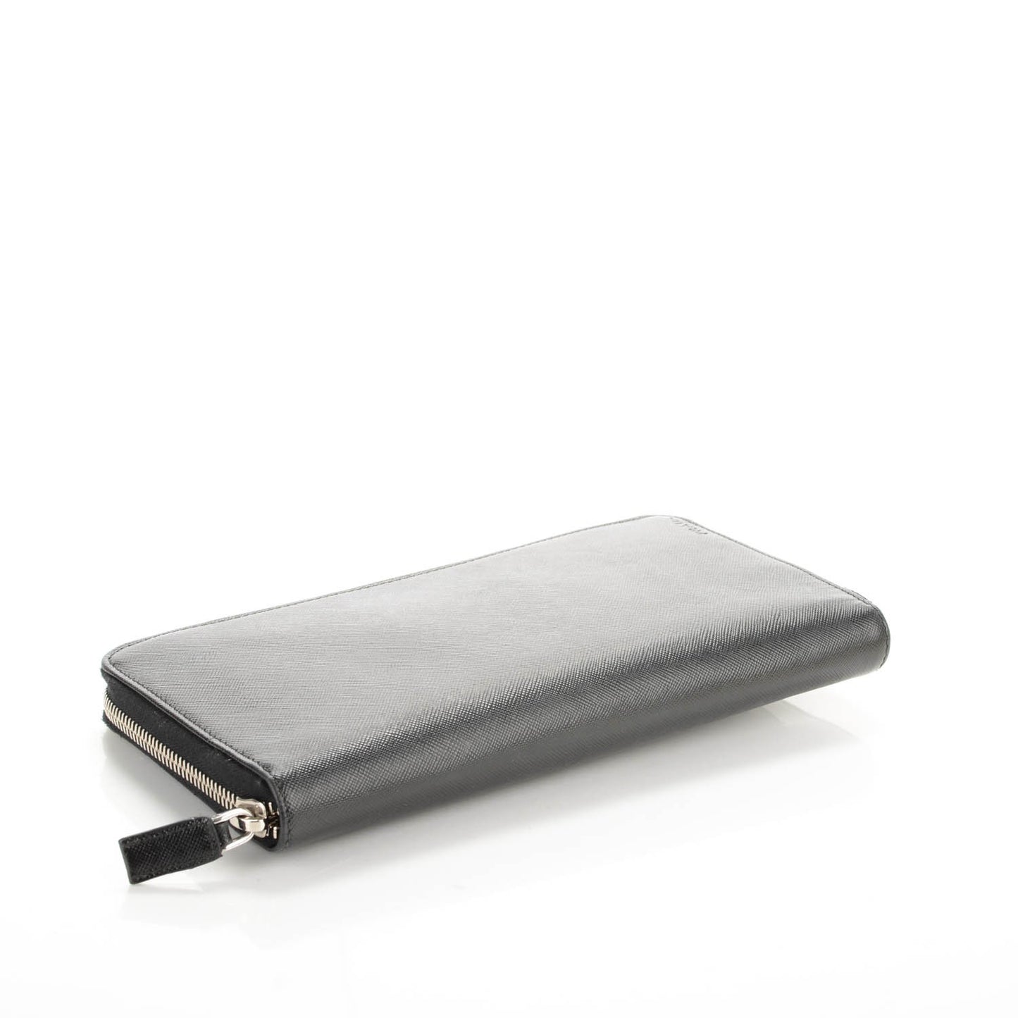Saffiano Large Zip Around Travel Wallet Nero Black
