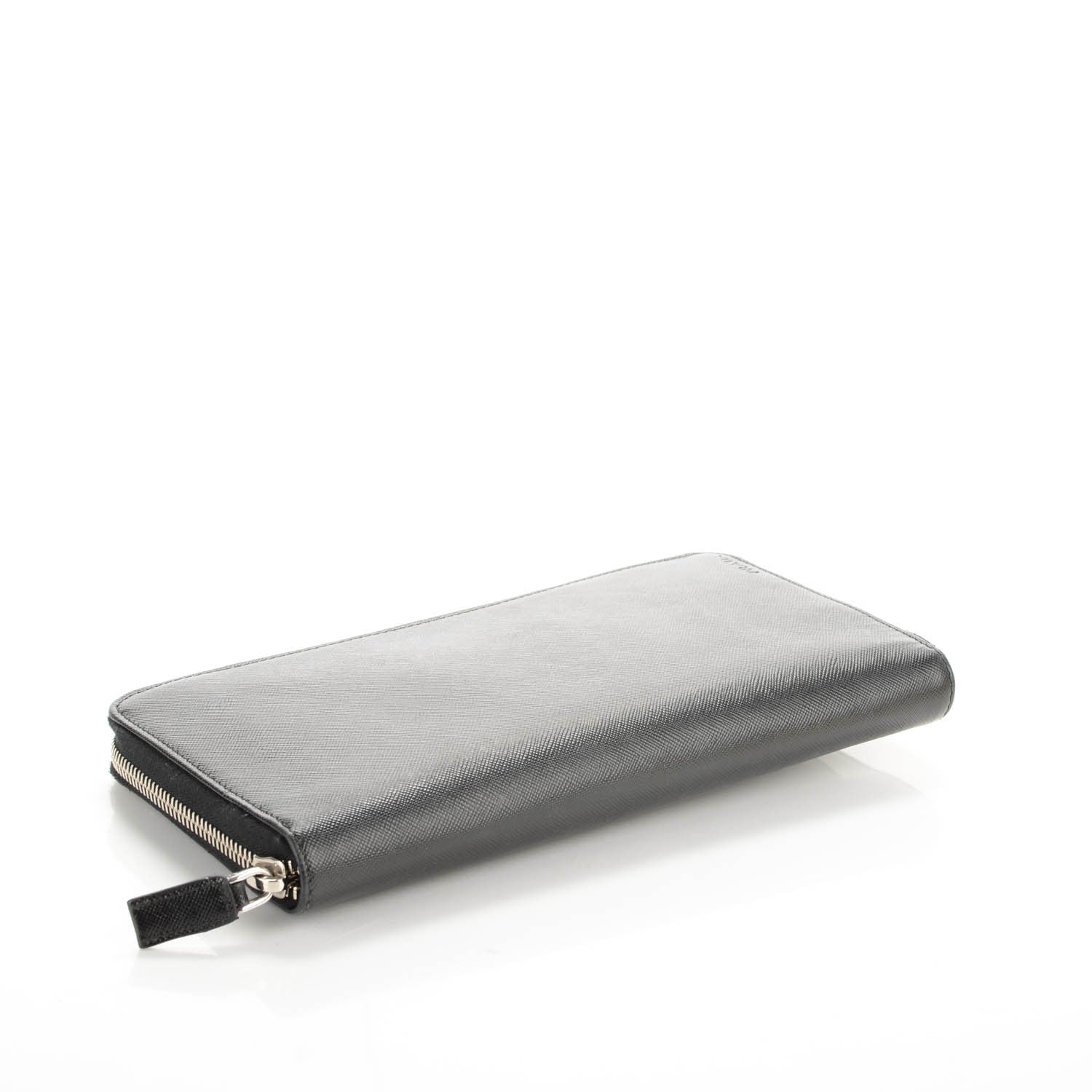 Prada Saffiano Large Zip Around Travel Wallet Nero Black 4 of 10