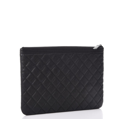 Chanel Caviar Quilted Medium Boy Cosmetic Case Black 3 of 8