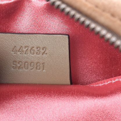 Gucci Velvet Matelasse Small GG Marmont Chain Shoulder Bag Taupe 7 of 10