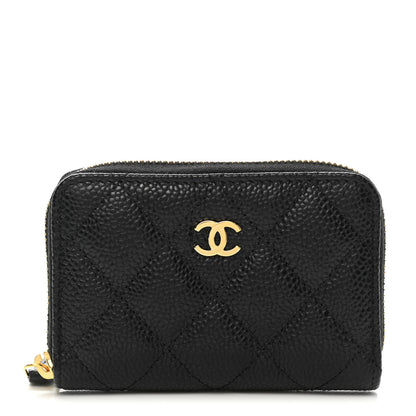 Chanel Caviar Quilted Zip Coin Purse Black 1 of 7