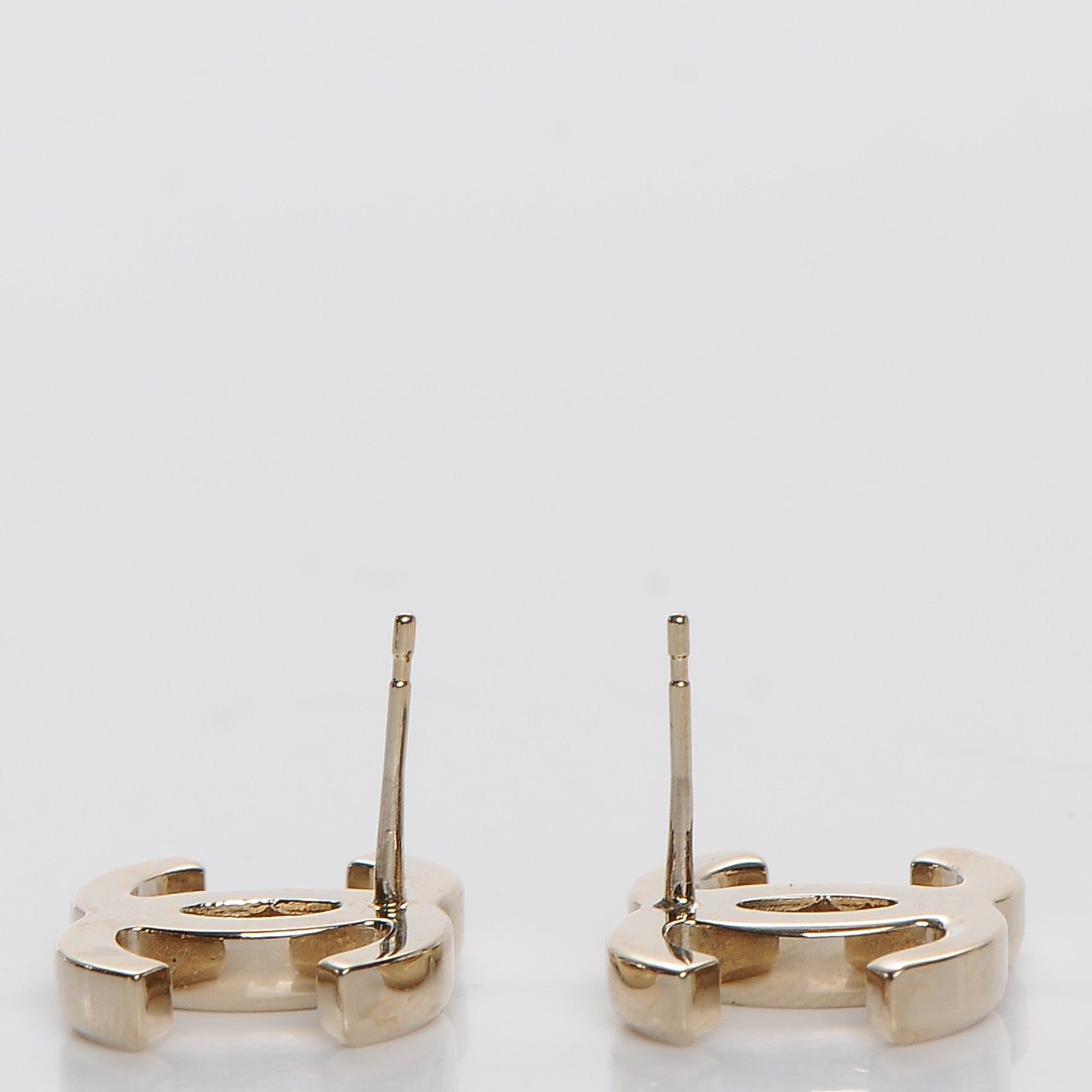Chanel Metal CC Stud Earrings Gold 3 of 6