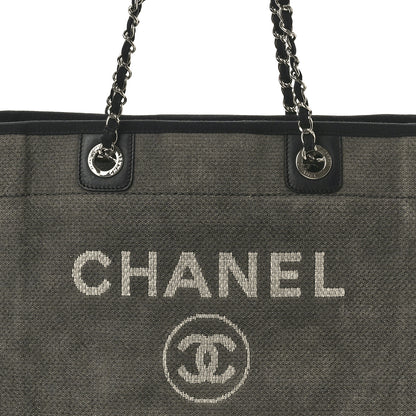 Chanel Canvas Small Deauville Tote Grey 8 of 12