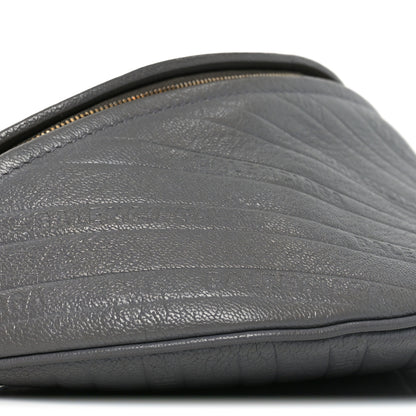 Balenciaga Shiny Goatskin Allover Logo Embossed XS Souvenir Belt Bag Gris 8 of 9