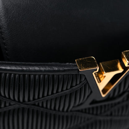 Louis Vuitton Calfskin Pleated Capucines BB Black 12 of 12
