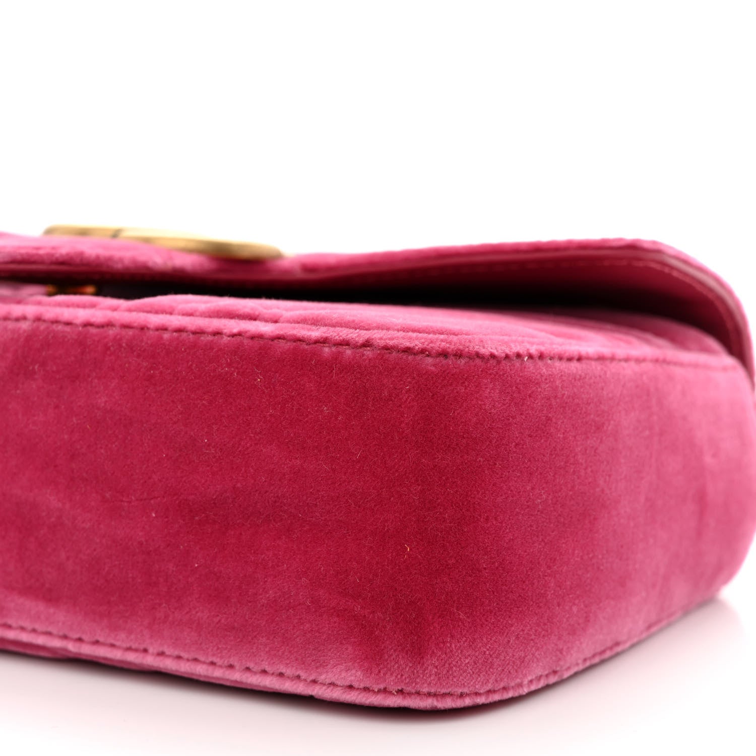Gucci Velvet Matelasse Mini GG Marmont Shoulder Bag Light Raspberry Rose 10 of 10