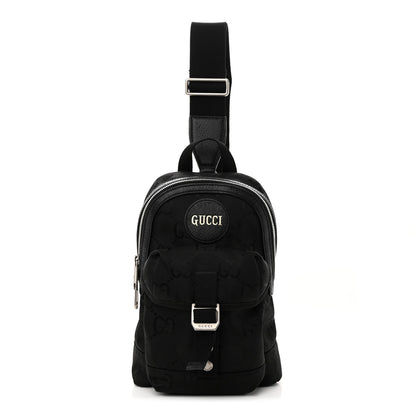 Gucci Econyl Nylon Monogram Off The Grid Sling Backpack Black 1 of 14