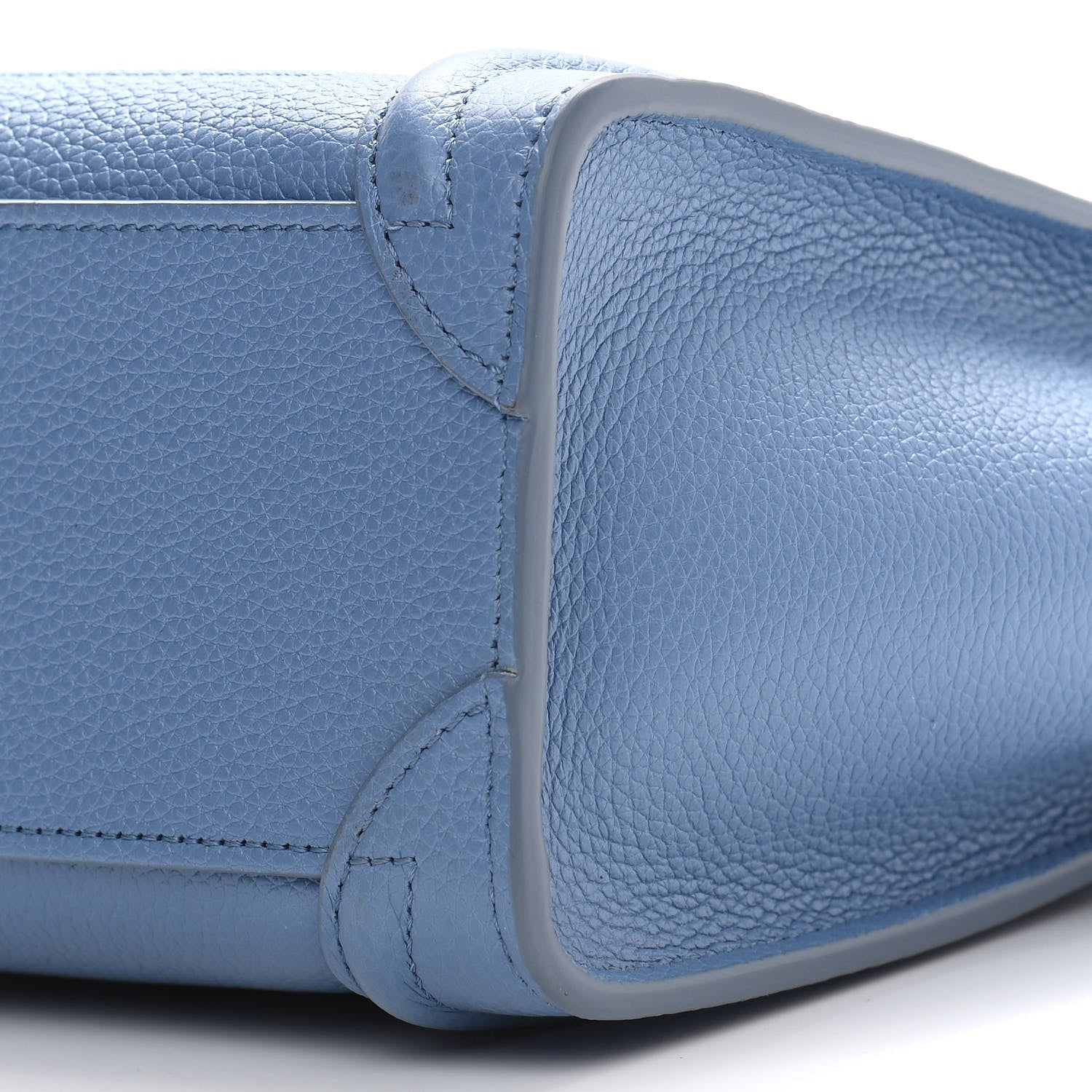 Celine Drummed Calfskin Nano Luggage Blue 10 of 13