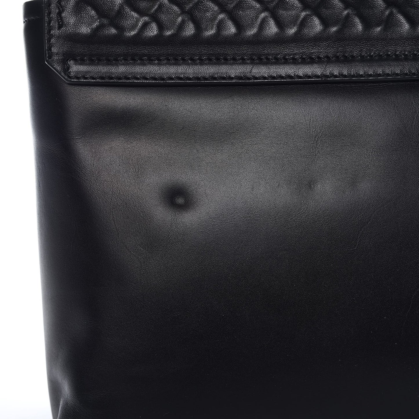 Hammered Calfskin Medium Happy Edgy Shoulder Bag Black