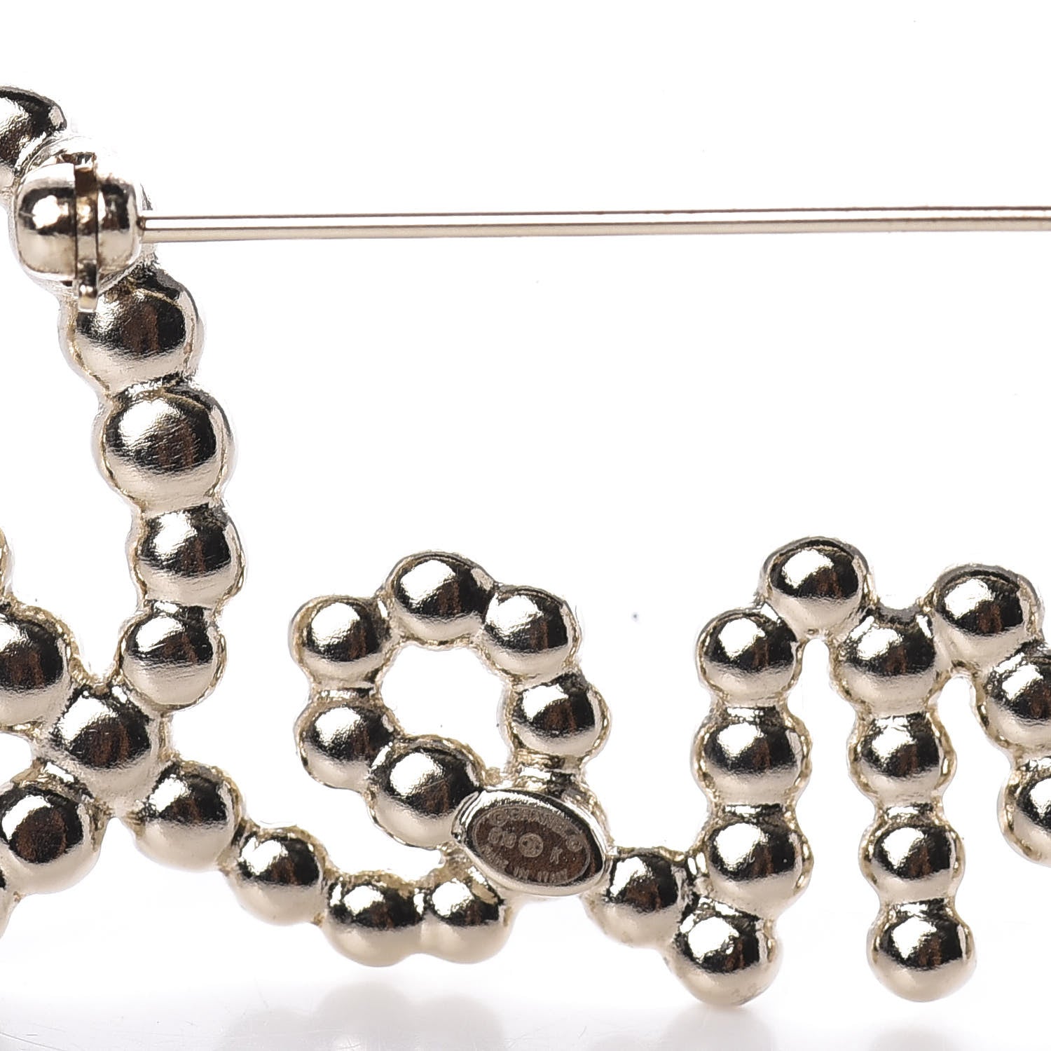 Chanel Metal Glass Swirling Pearls Brooch Pin Gold 3 of 4