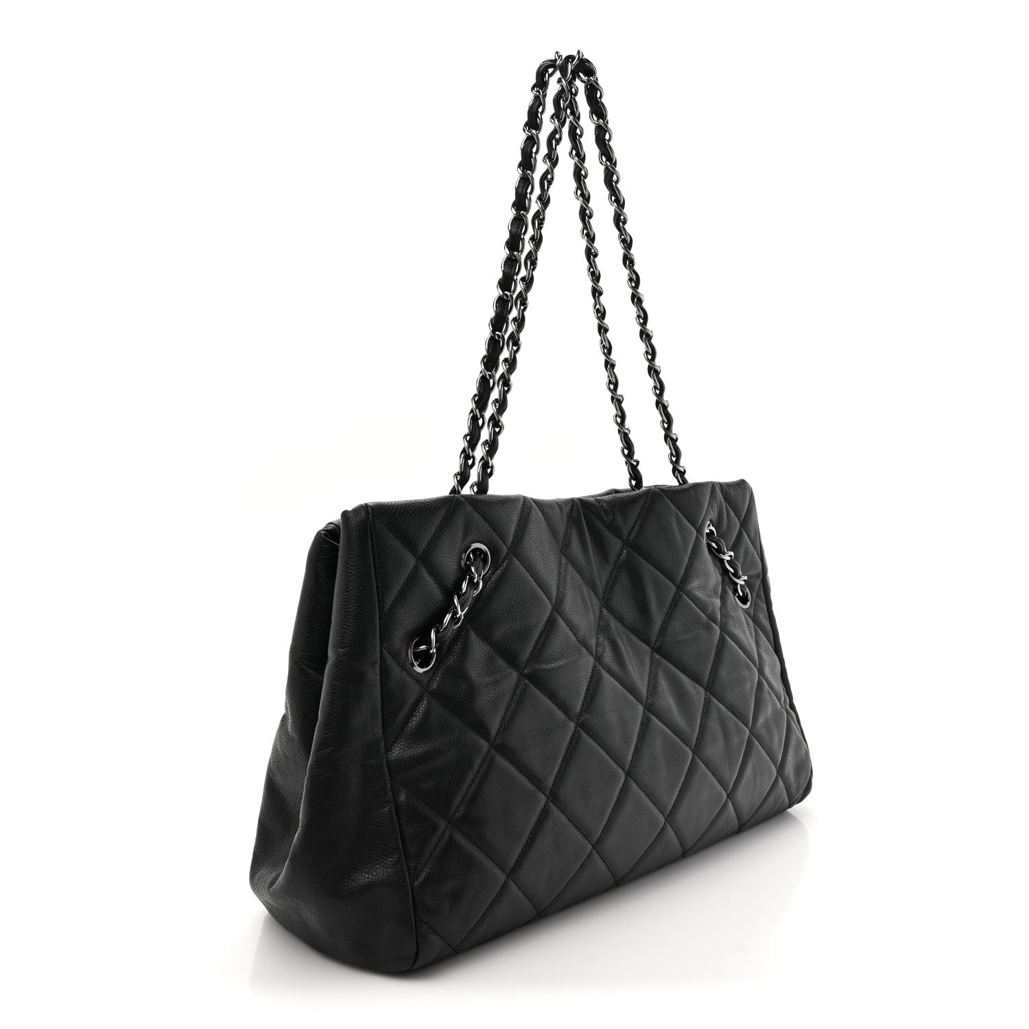 Chanel Soft Caviar Quilted Large Cells Tote Black 3 of 15