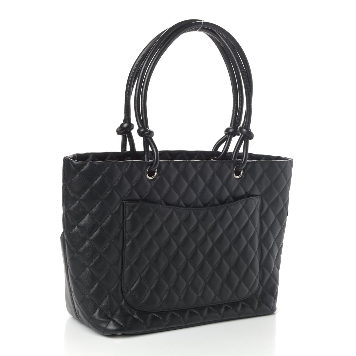 Calfskin Quilted Large Cambon Tote Black