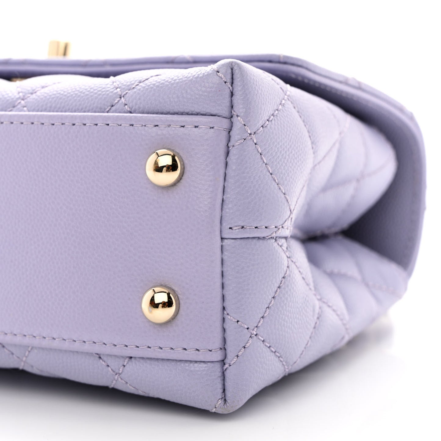 Caviar Quilted Mini Coco Handle Flap Light Purple
