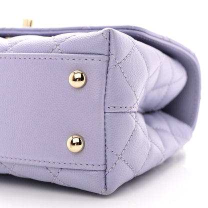 Chanel Caviar Quilted Mini Coco Handle Flap Light Purple 10 of 11